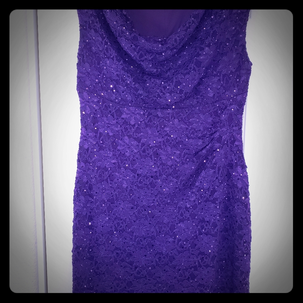 Connected Purple Sequins Dress